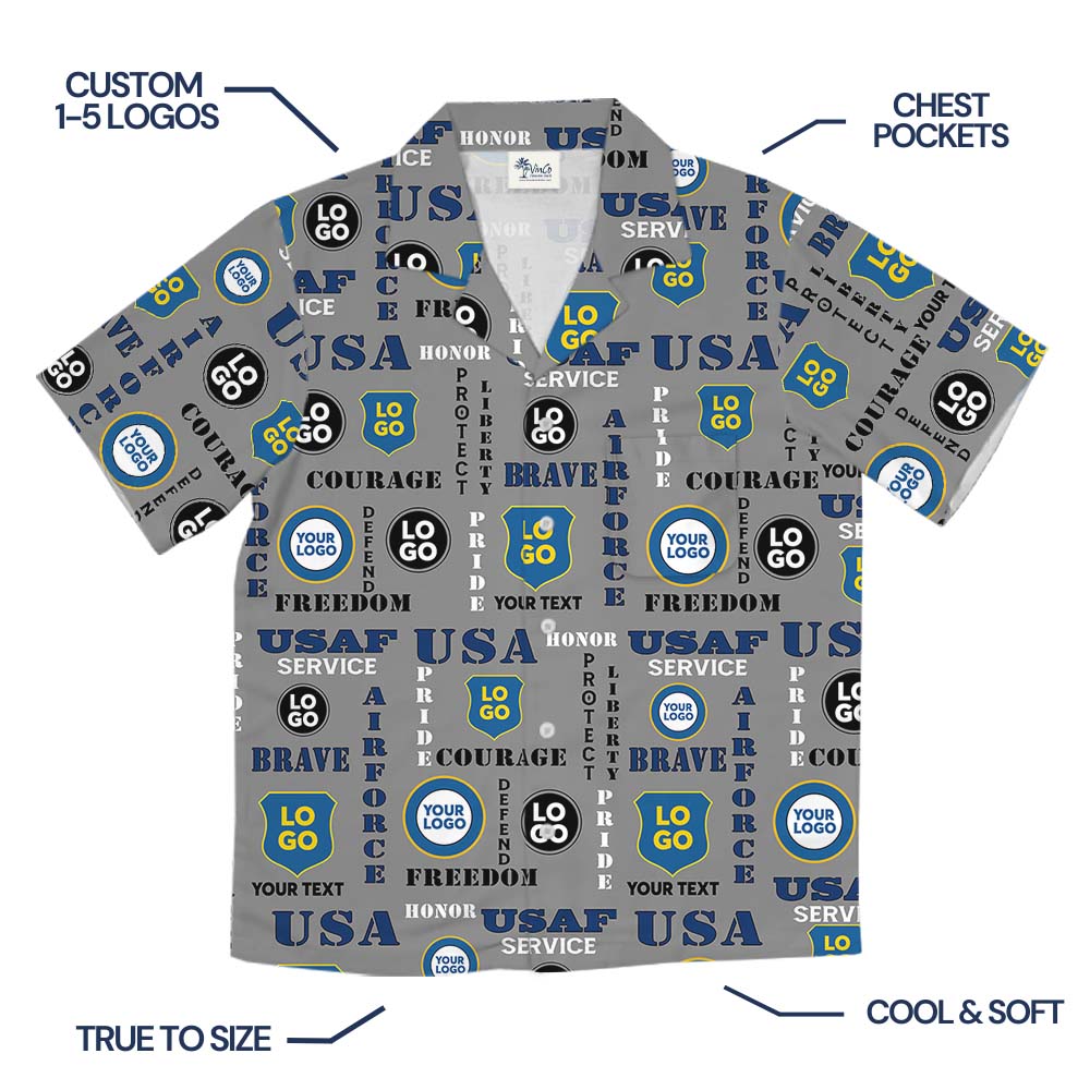 Custom Logo Air Force Hawaiian Shirt