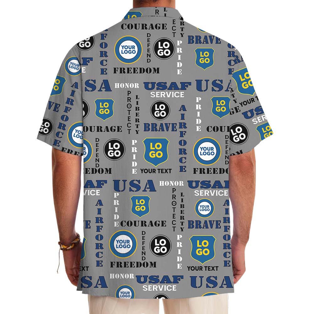 Custom Logo Air Force Hawaiian Shirt