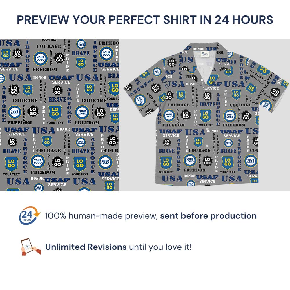 Custom Logo Air Force Hawaiian Shirt
