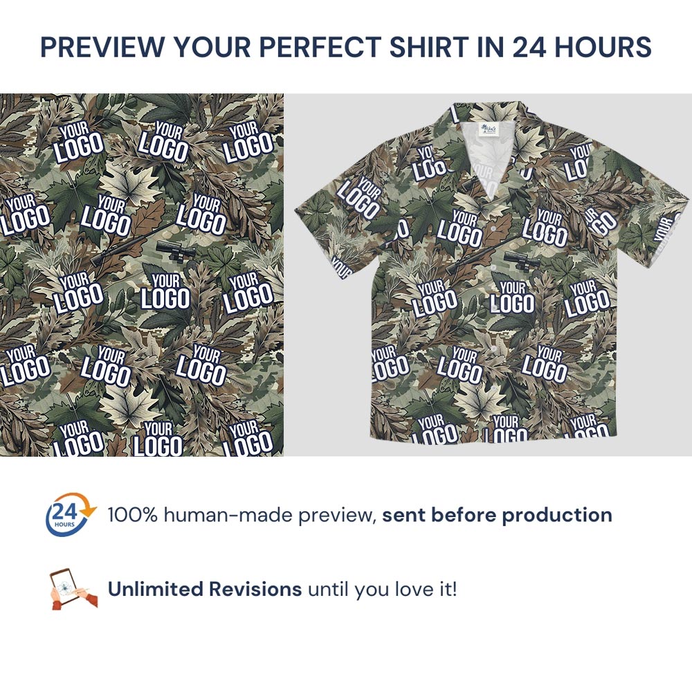 Personalized Tactical Party Tropical Shirt With Military Unit Logo