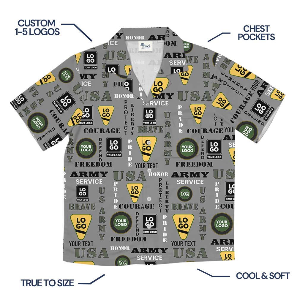 US Army Hawaiian Shirt With Custom Logo