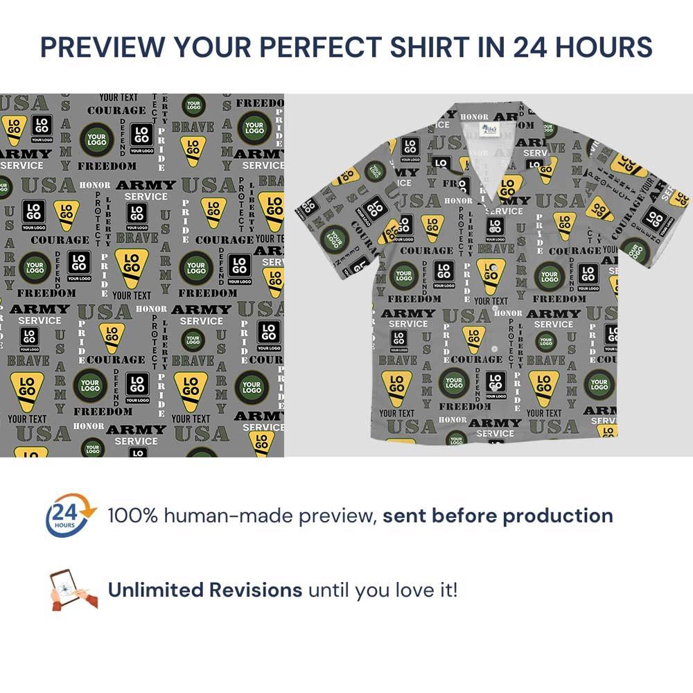 US Army Hawaiian Shirt With Custom Logo