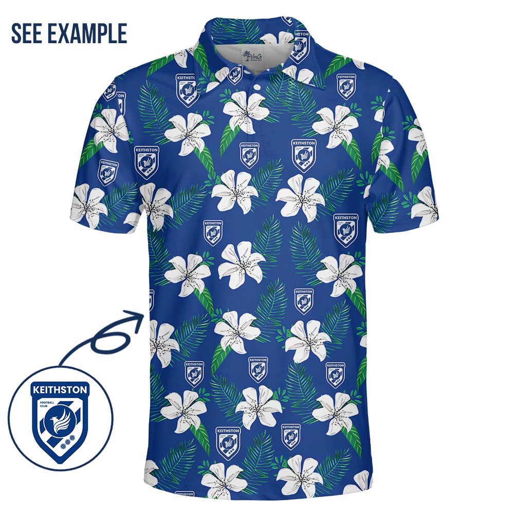 Floral Company Logo Uniform Collared Polo Shirt