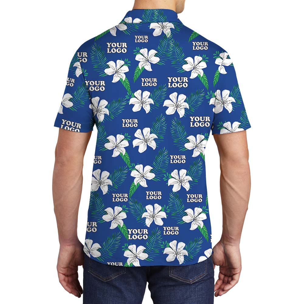 Floral Company Logo Uniform Collared Polo Shirt