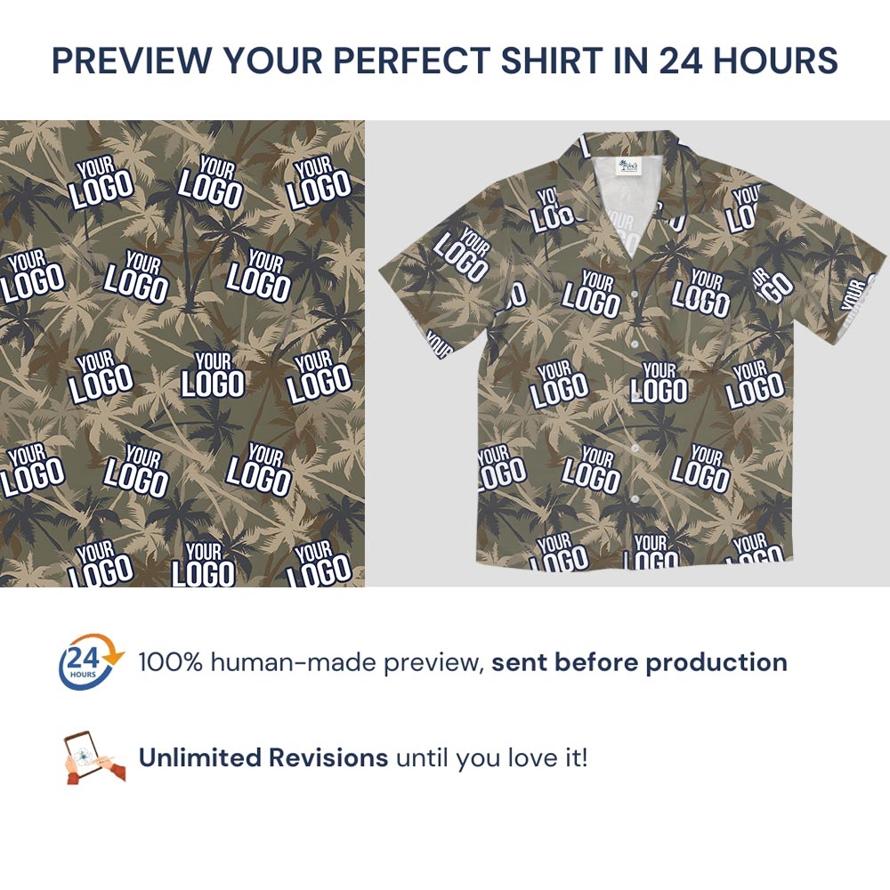 Custom Logo Military Camouflage Theme Tropical Shirt