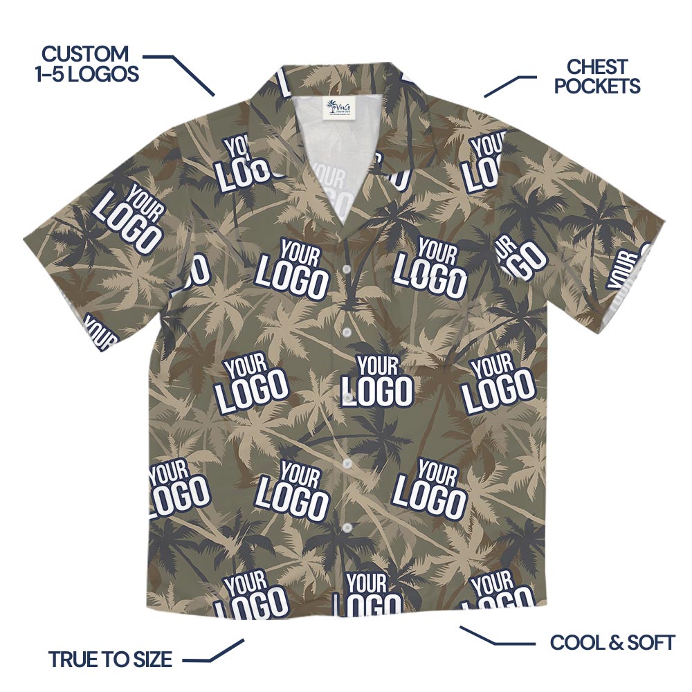 Custom Logo Military Camouflage Theme Tropical Shirt