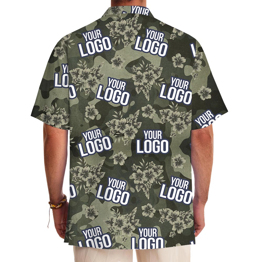 Custom Hibiscus Camouflage Hawaiian Shirt For Military Unit