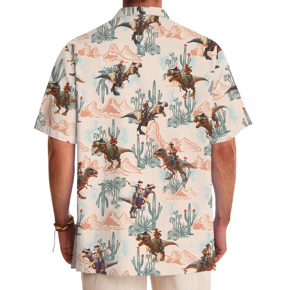 Funny Cowboy Dinosaur Hawaiian Shirt