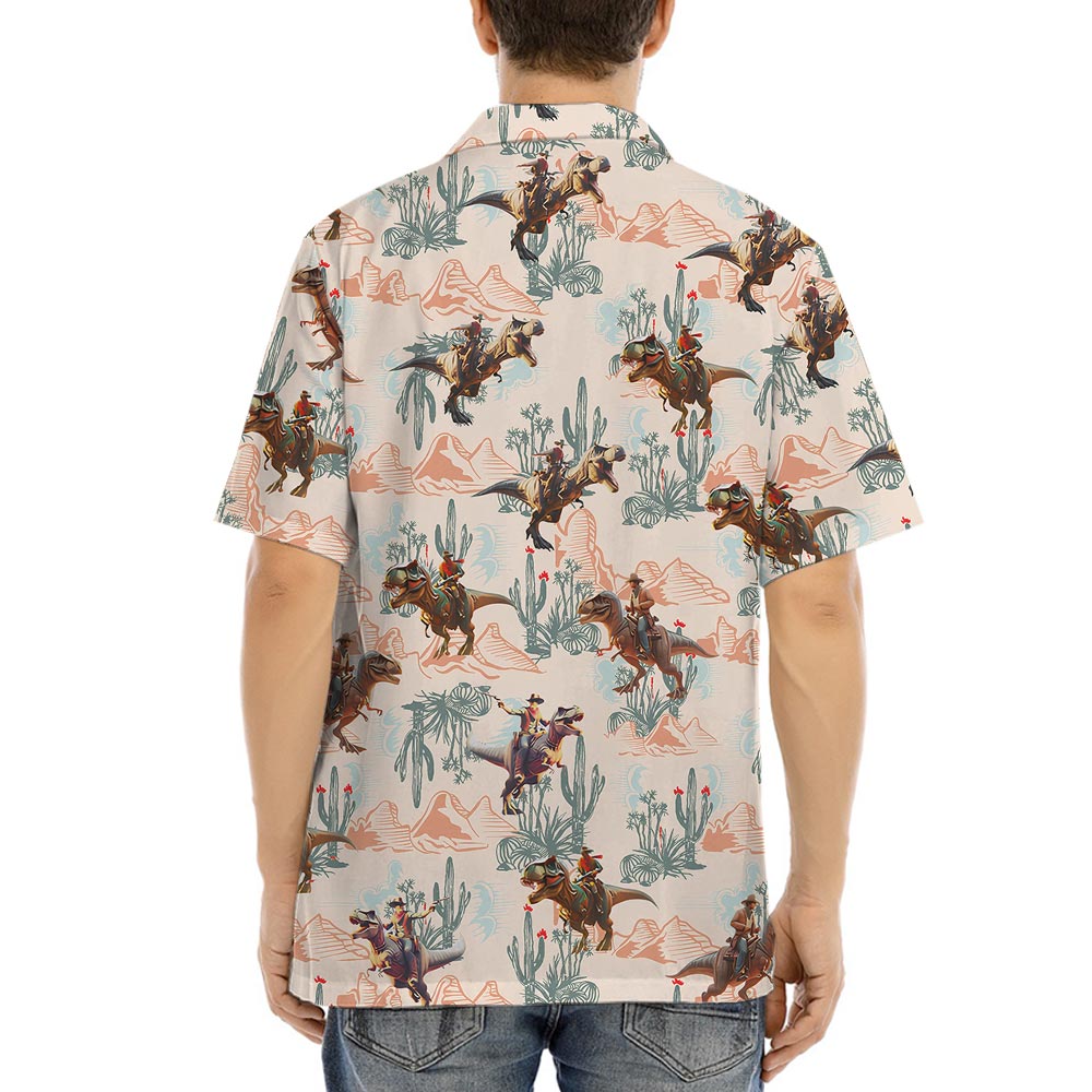 Funny Cowboy Dinosaur Hawaiian Shirt