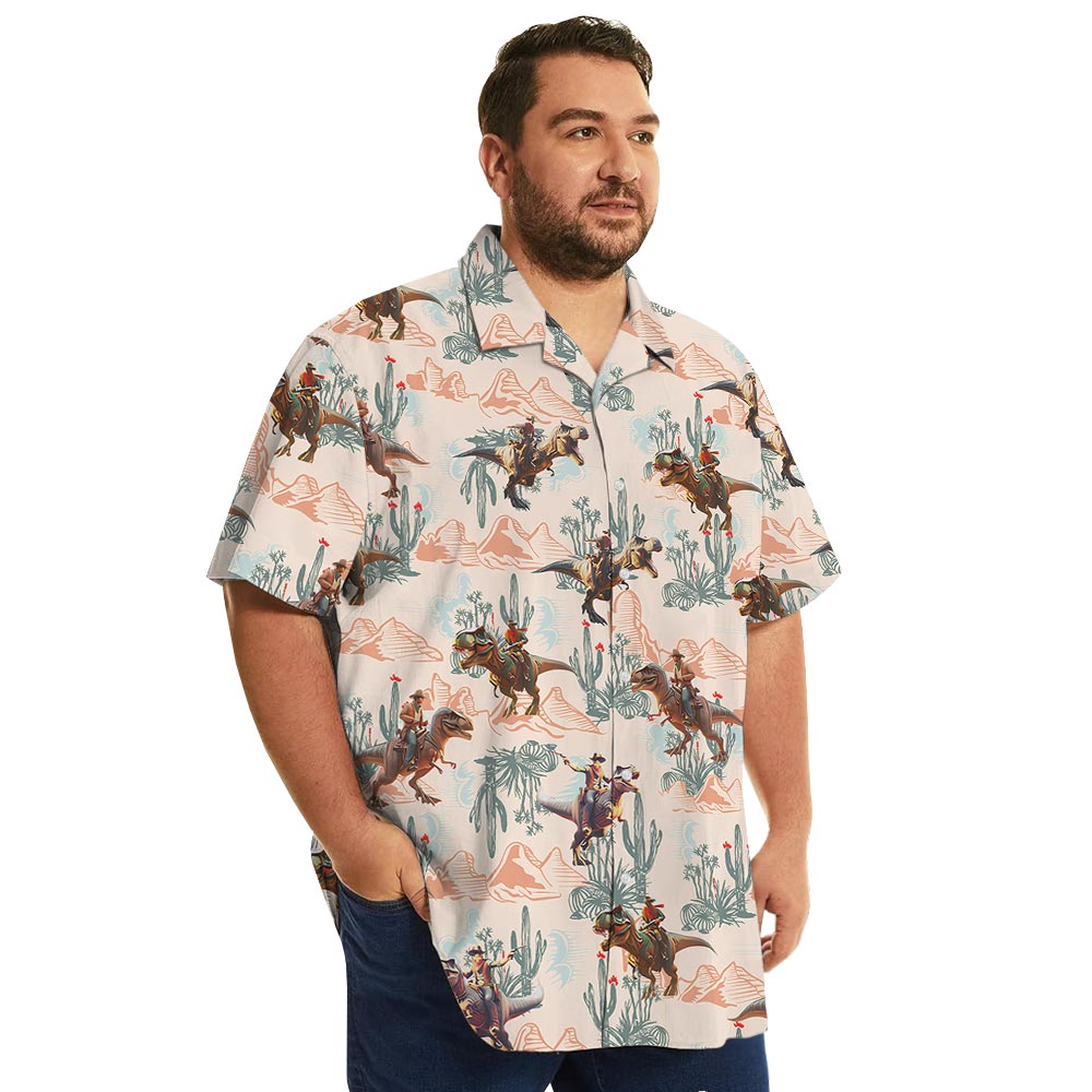 Funny Cowboy Dinosaur Hawaiian Shirt