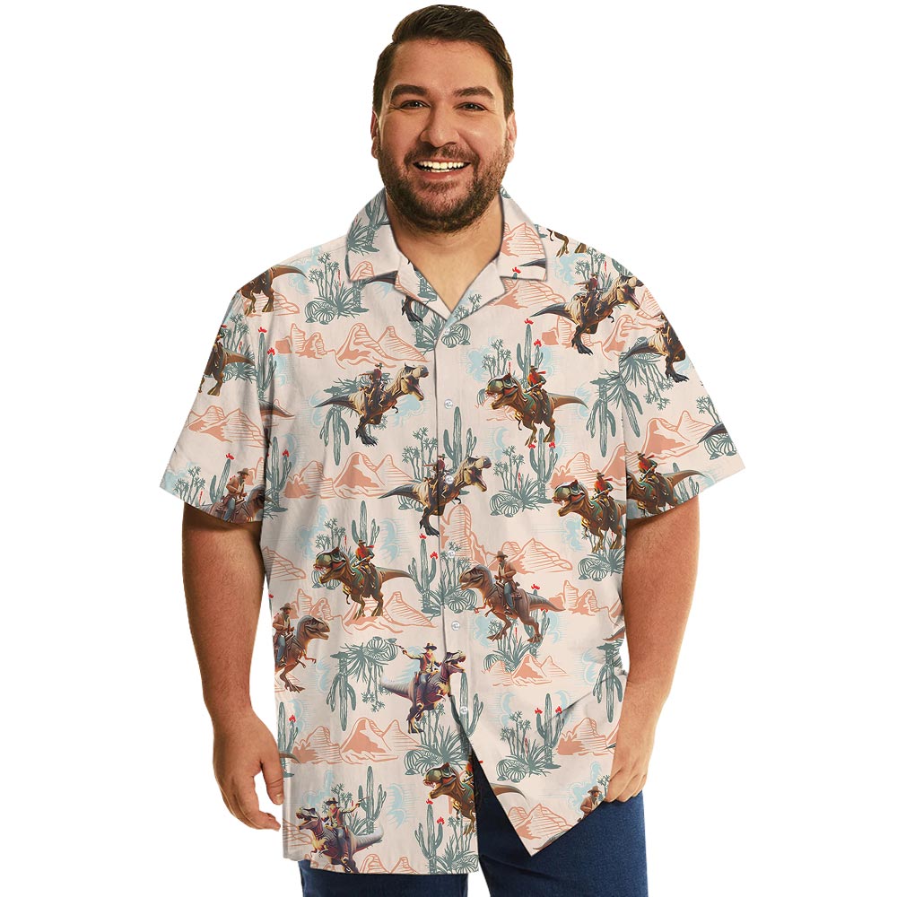 Funny Cowboy Dinosaur Hawaiian Shirt