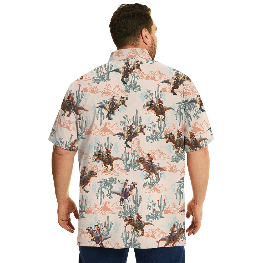 Funny Cowboy Dinosaur Hawaiian Shirt