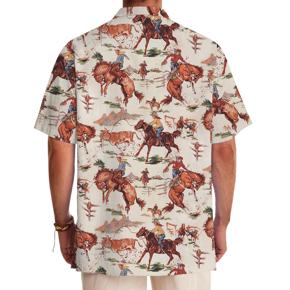 Western Cowboy Button Up Shirt With Pocket