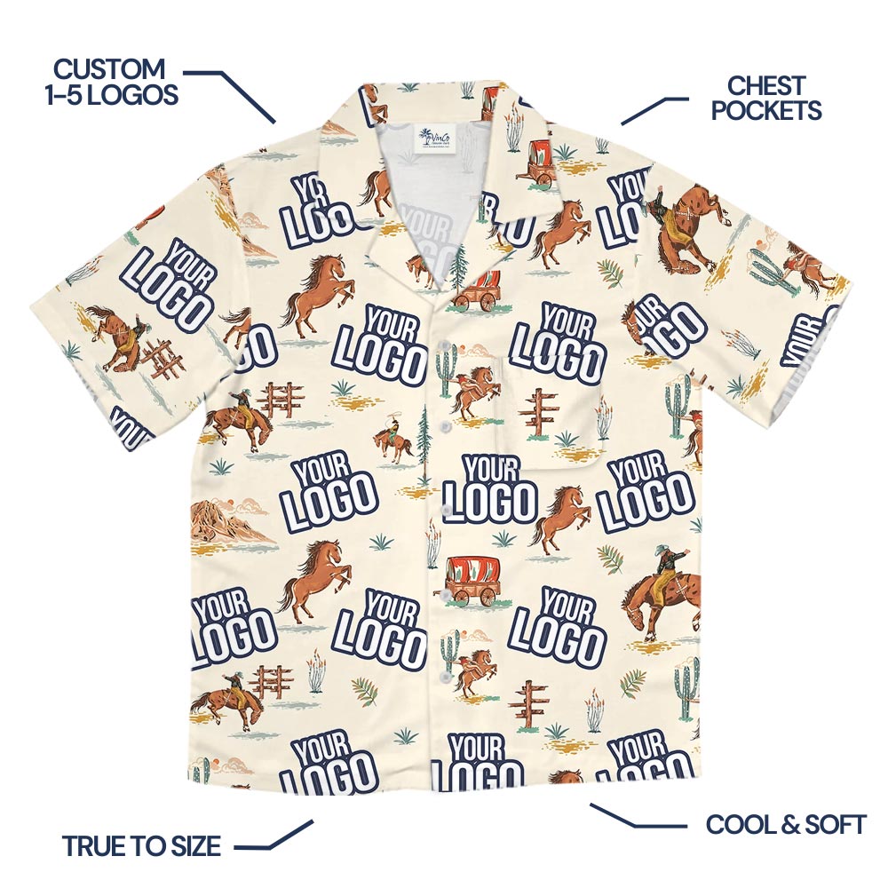 Custom Any Logo Cowboy Desert Hawaiian Shirt