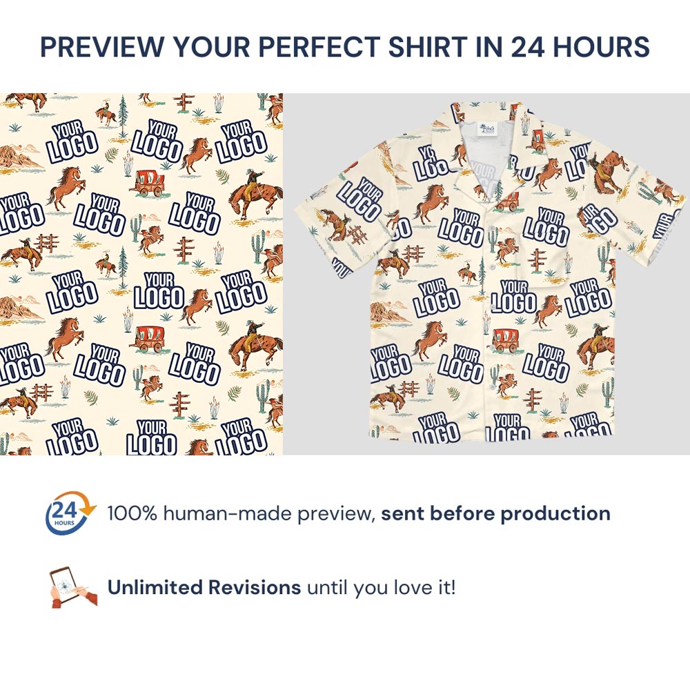 Custom Any Logo Cowboy Desert Hawaiian Shirt