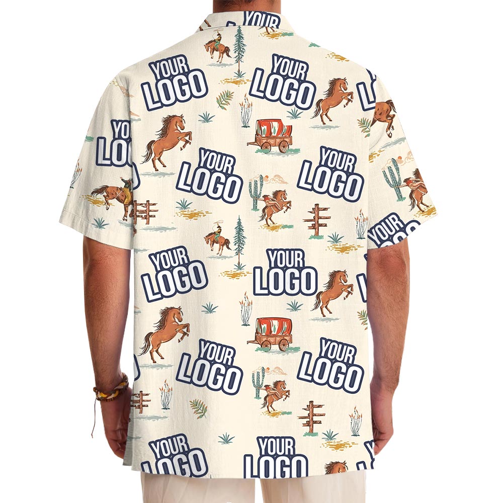 Custom Any Logo Cowboy Desert Hawaiian Shirt
