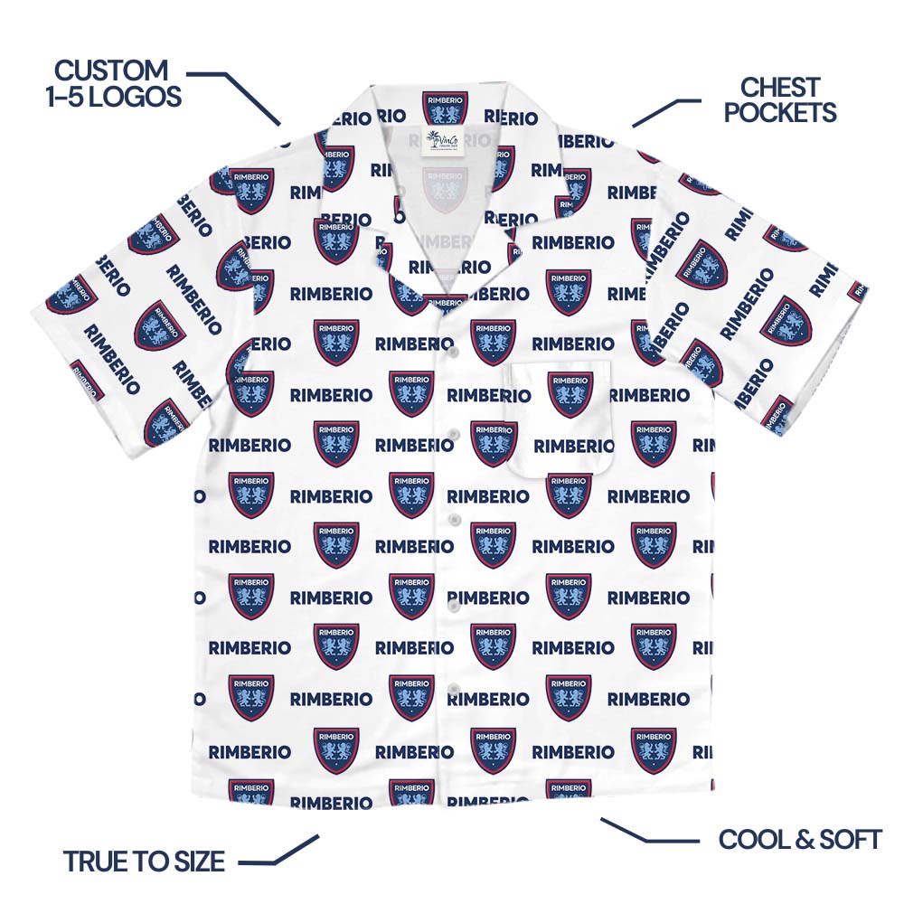 Custom Logo And Name White Hawaiian Shirt