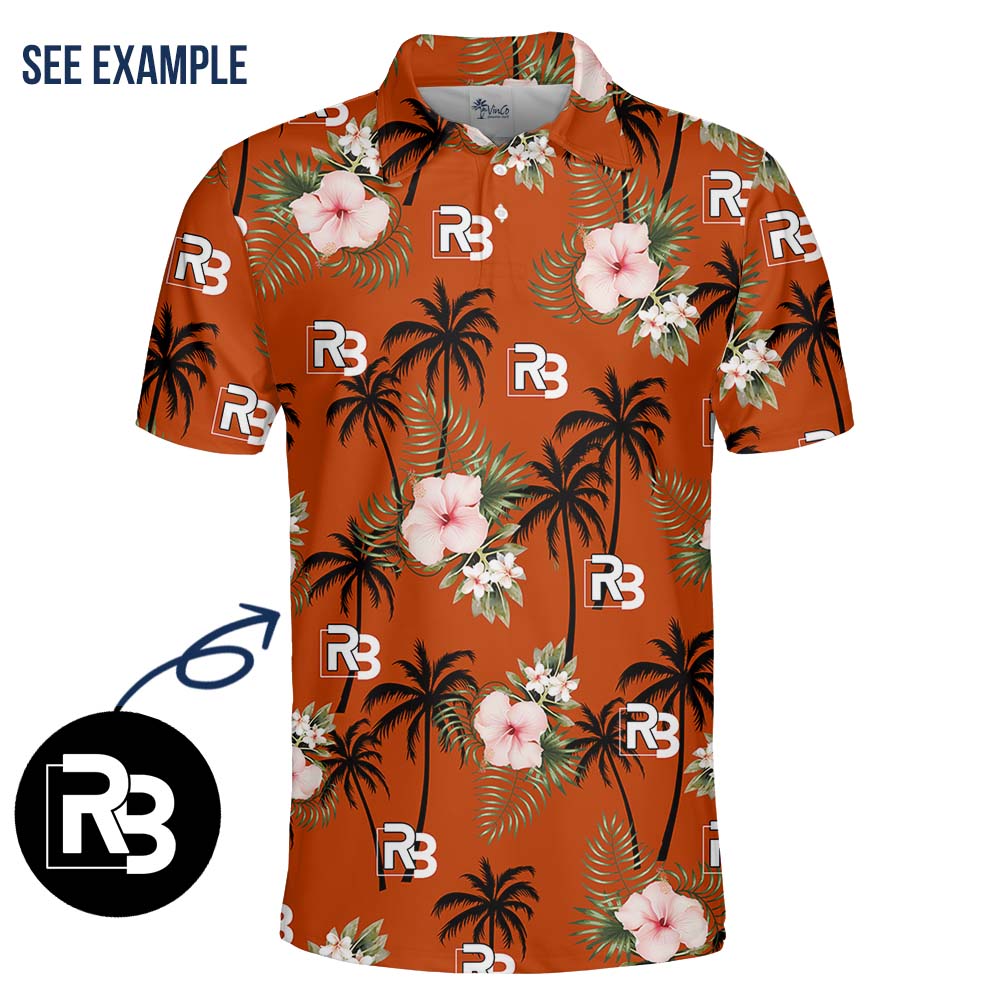 Island Sunset Fiesta Collared Polo Shirt With Company Logo