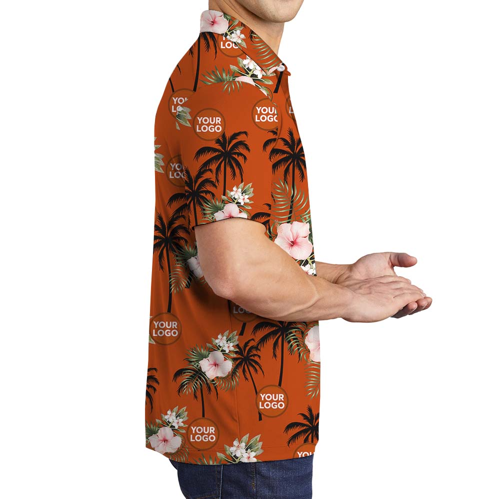 Island Sunset Fiesta Collared Polo Shirt With Company Logo