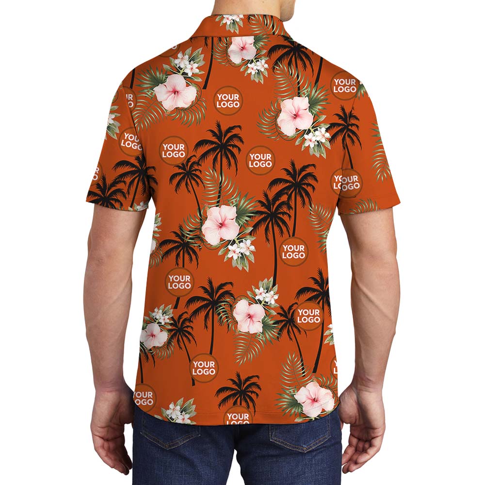 Island Sunset Fiesta Collared Polo Shirt With Company Logo