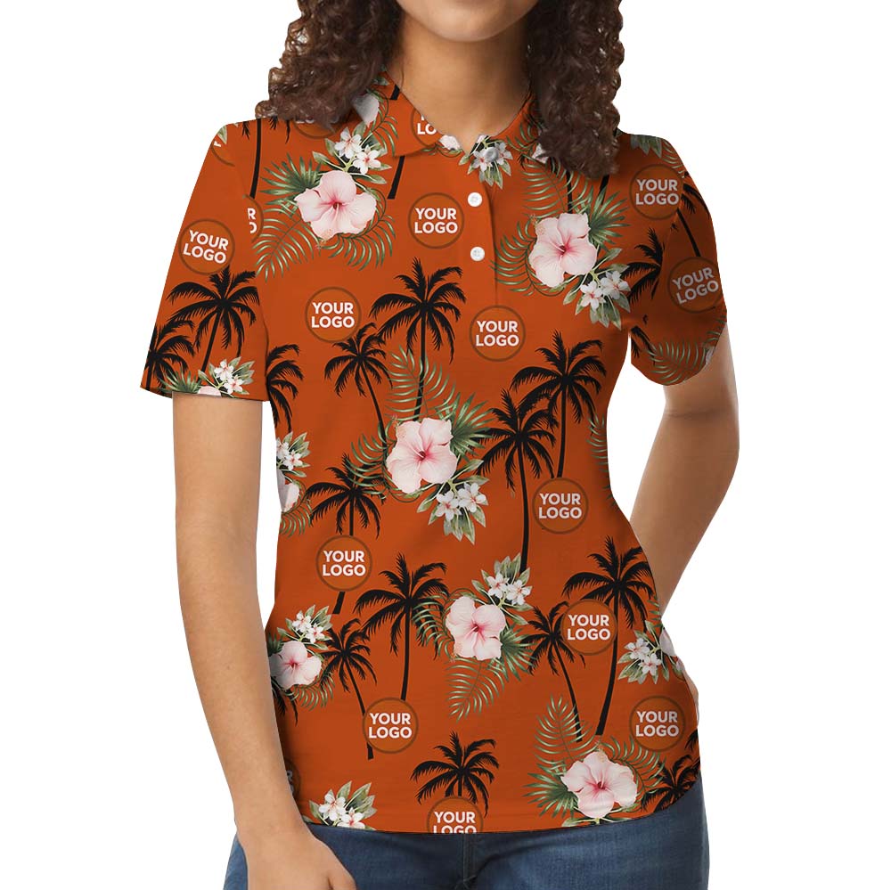 Island Sunset Fiesta Collared Polo Shirt With Company Logo