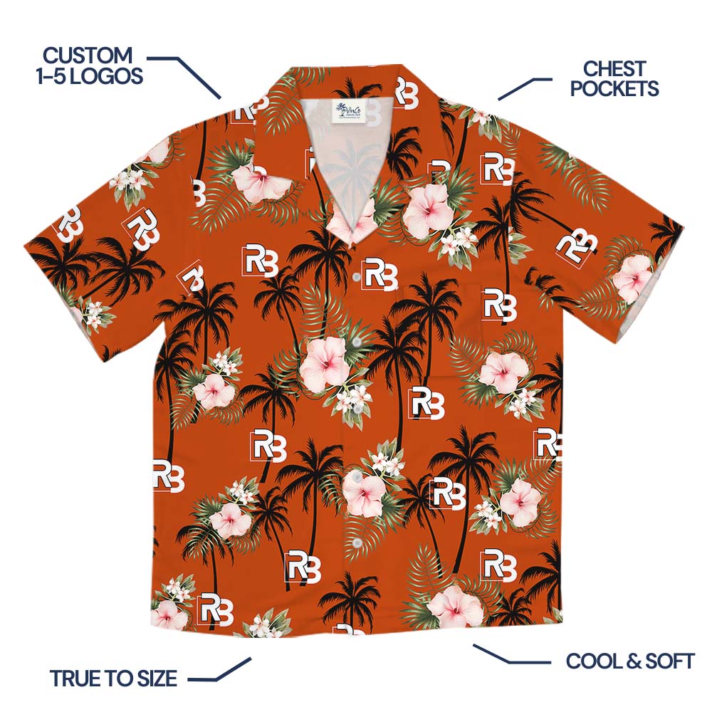 Sunset Palms Custom Logo Hawaiian Shirt No Minimum