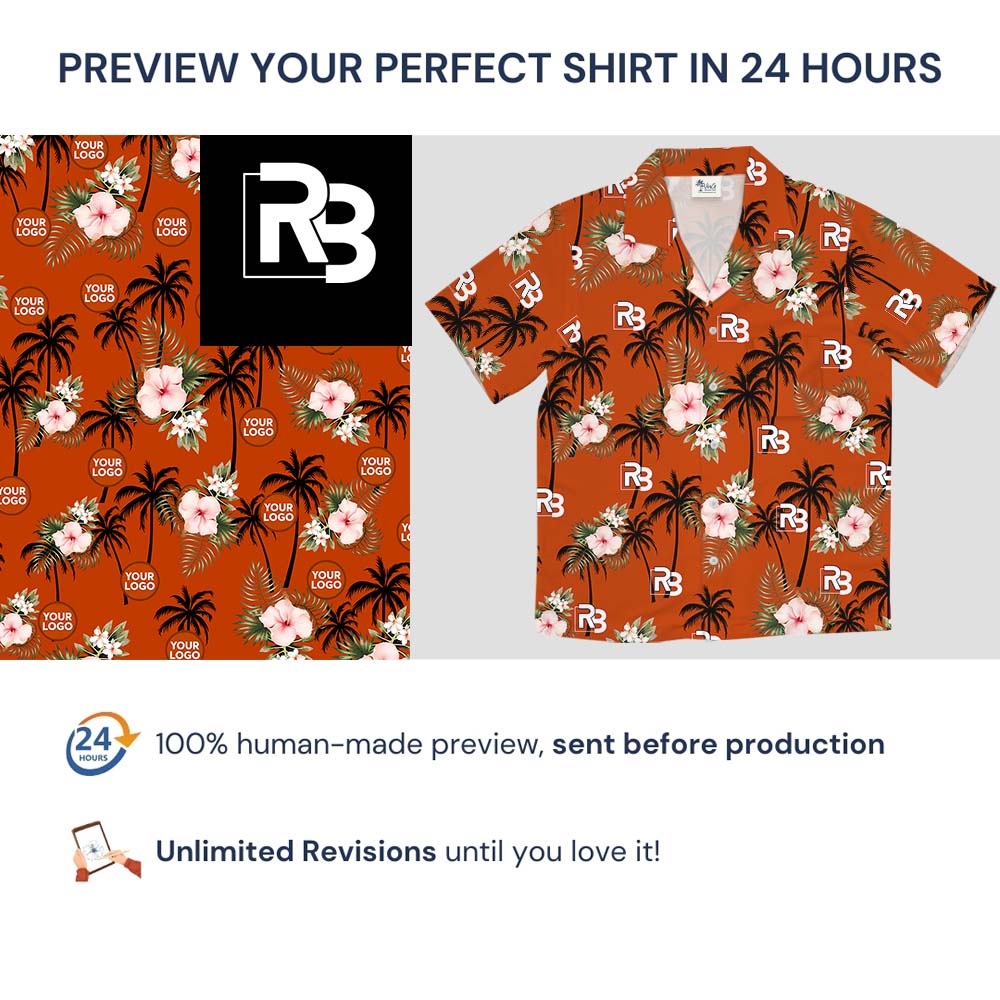 Sunset Palms Custom Logo Hawaiian Shirt No Minimum