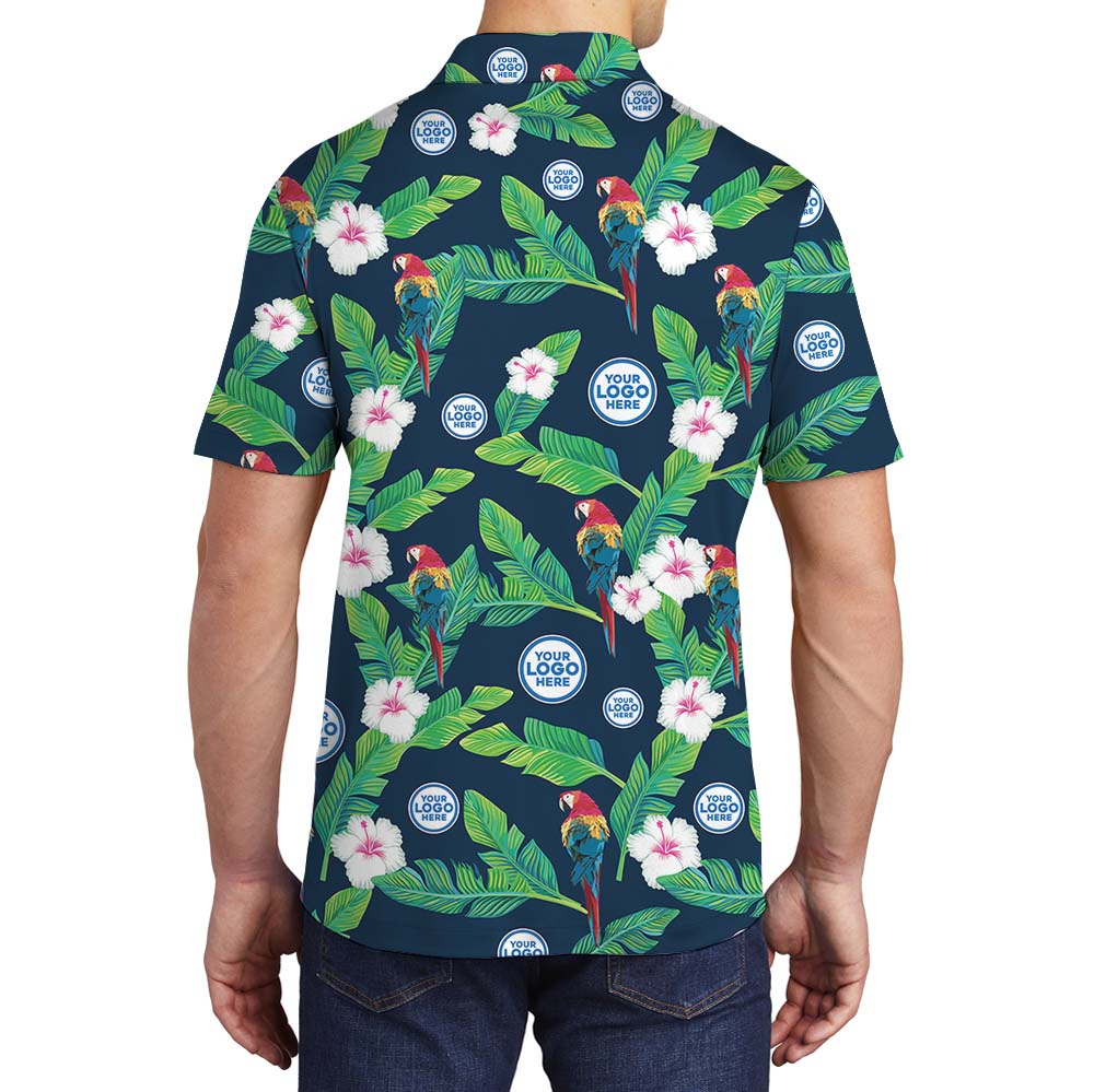 Midnight Jungle Party Collared Polo Shirt With Logo