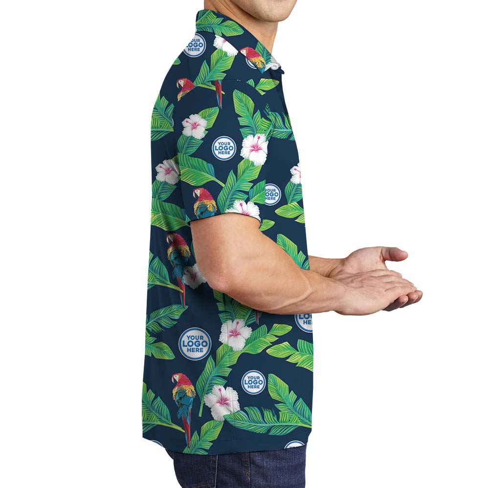Midnight Jungle Party Collared Polo Shirt With Logo
