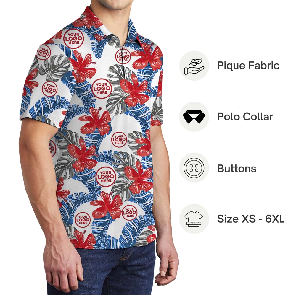 Hibiscus Haven Custom Collared Polo Shirt