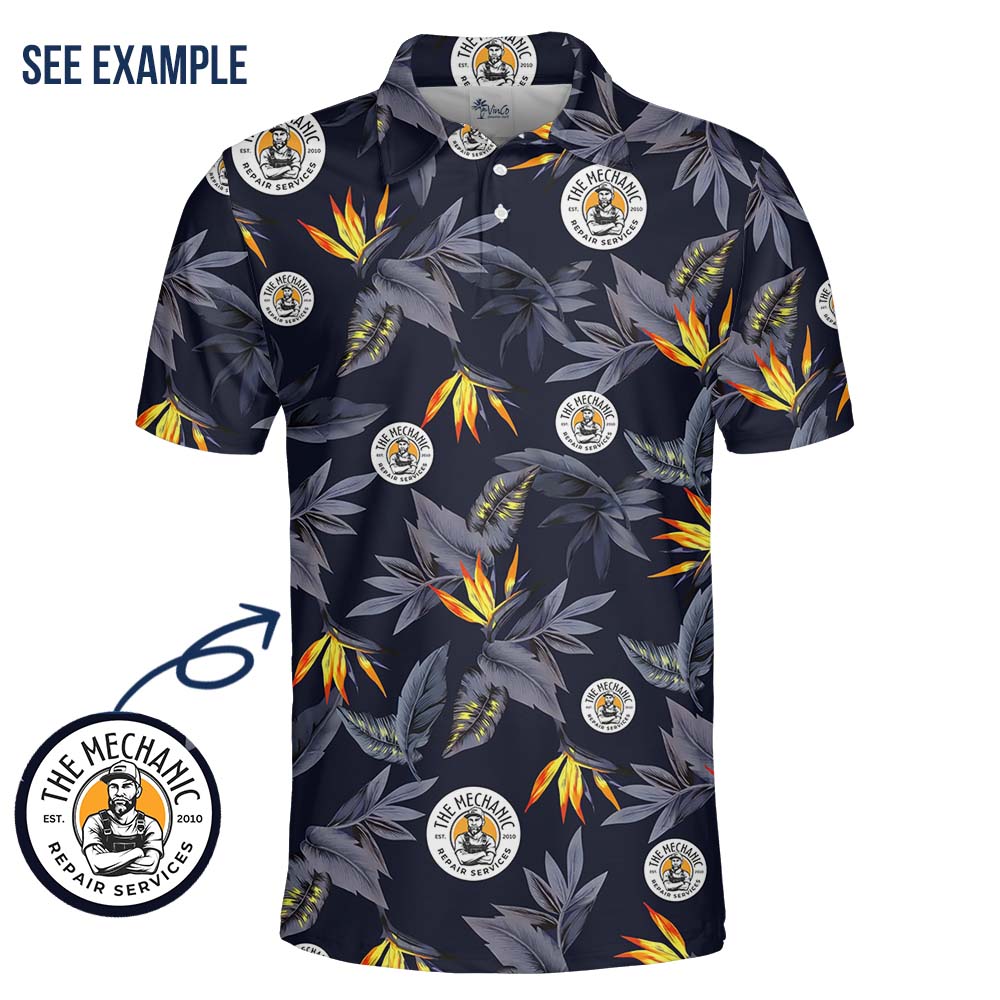 Bird Of Paradise Flowers Company Logo Polo Shirts