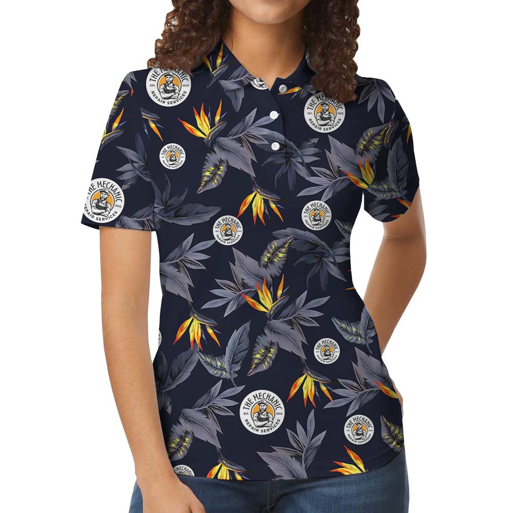 Bird Of Paradise Flowers Company Logo Polo Shirts