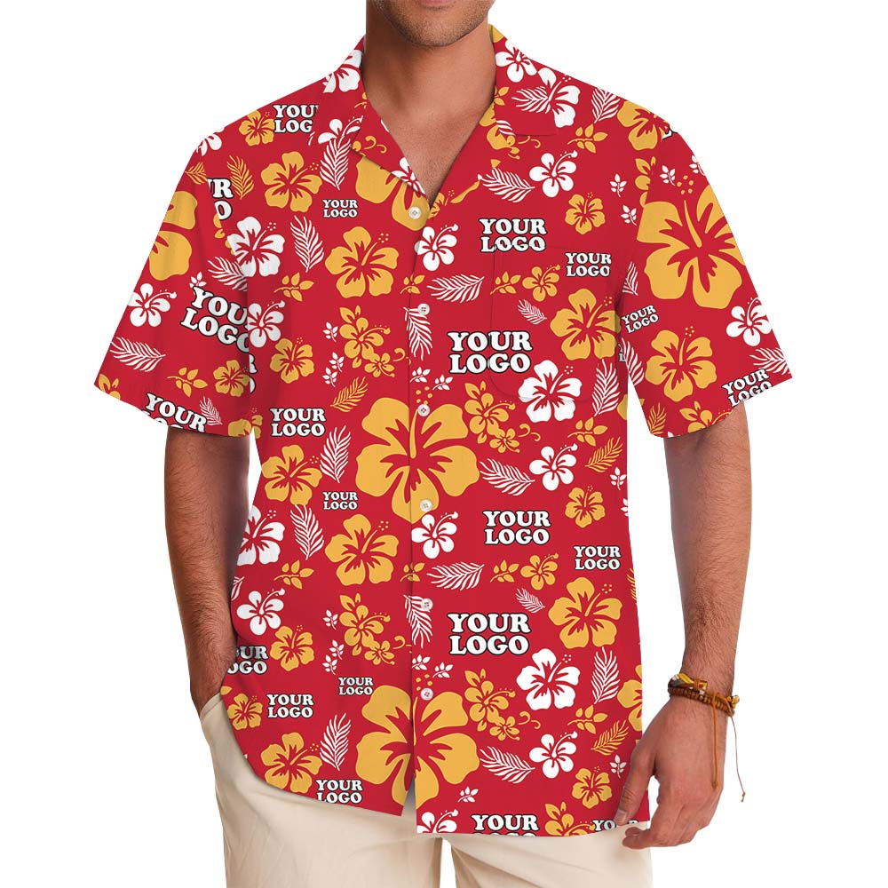 Colorful Hawaiian Button Up Shirt With Logo And Floral - variant image 1
