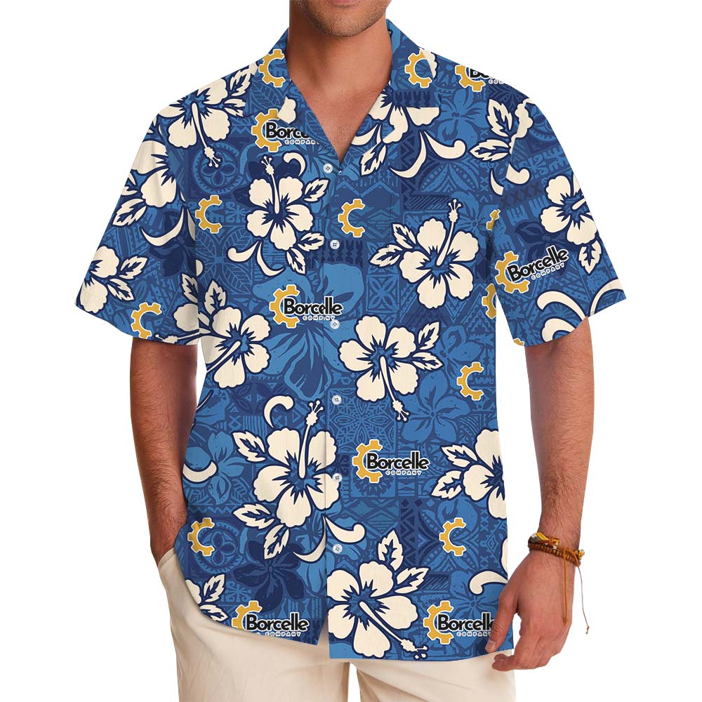 Add Your Logo On Blue Hawaiian Shirt - variant image 1