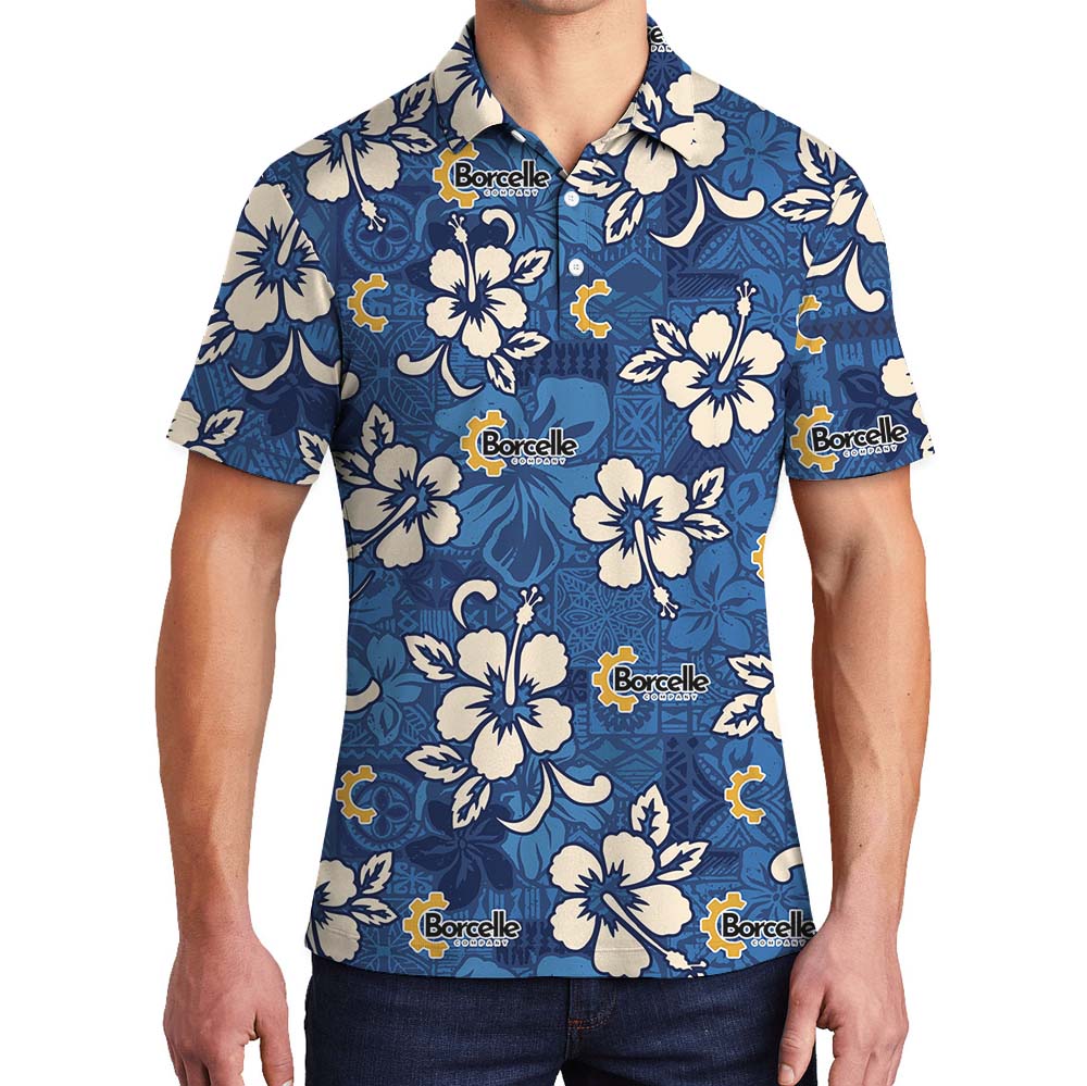 Blue Hibiscus Customized Polo Shirt For Group - variant image 1