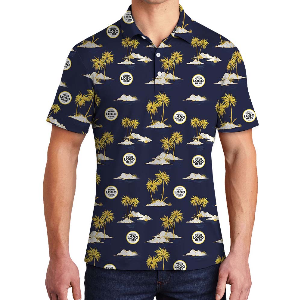 Island Vibes Personalized Collared Polo Shirt With Logo - variant image 1