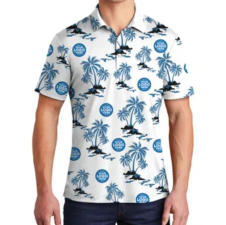 Personalized Logo Collared Polo Shirt With Palm Tree