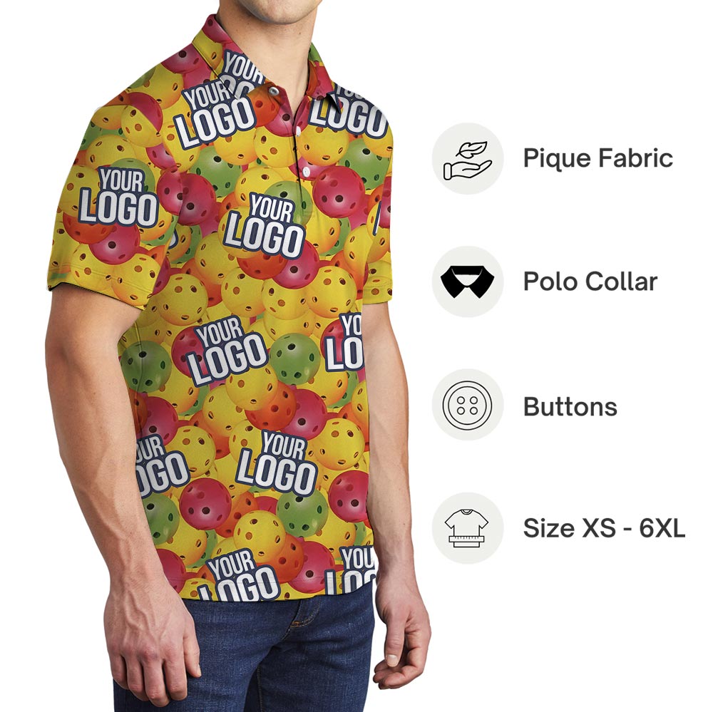 Funny Custom Logo Pickleball Polo Shirt