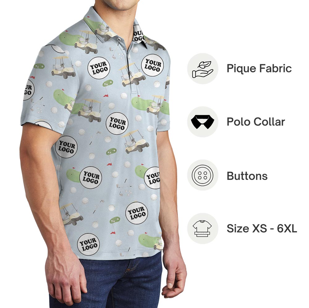 Personalized Golf Polo Shirt With Multiple Logos