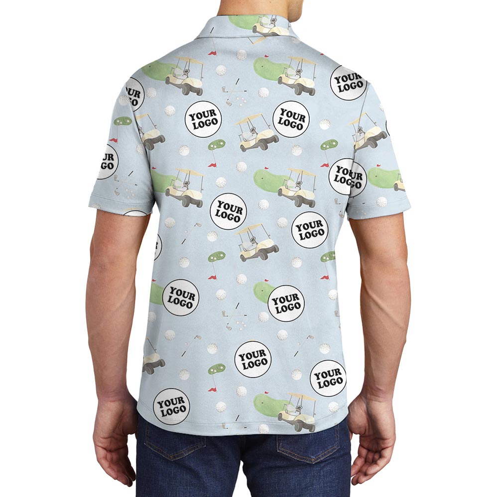 Personalized Golf Polo Shirt With Multiple Logos