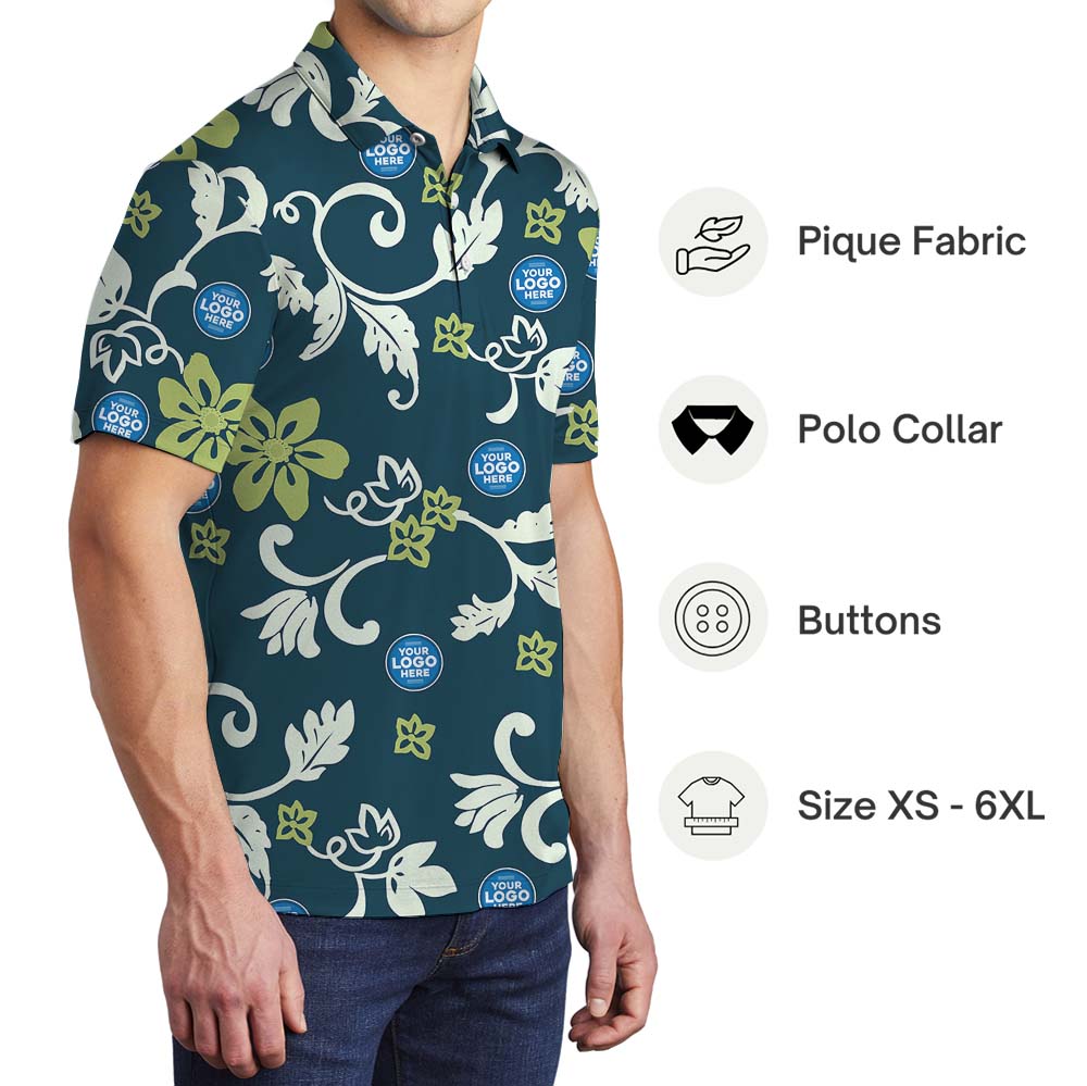 Vintage Collared Polo Shirt With Customized Logo