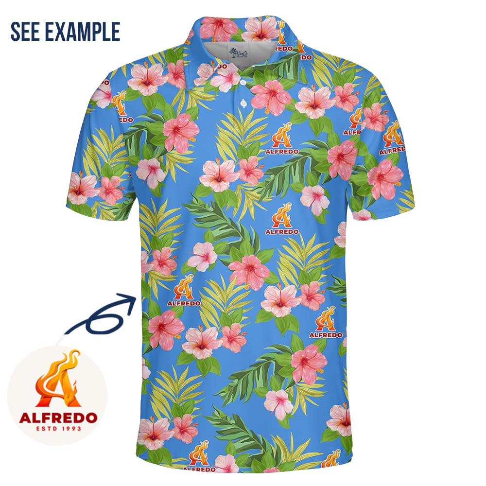 Custom Logo Team Collared Shirt With Floral Print