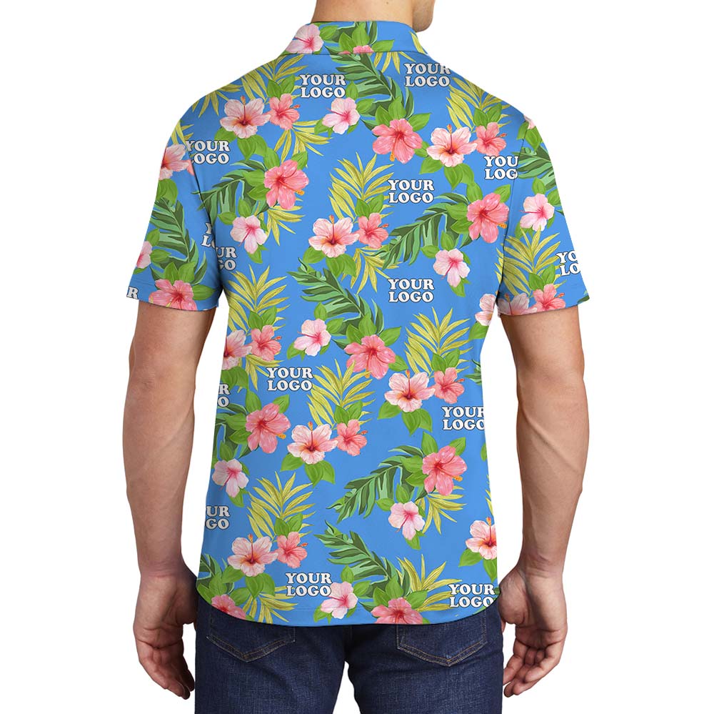 Custom Logo Team Collared Shirt With Floral Print