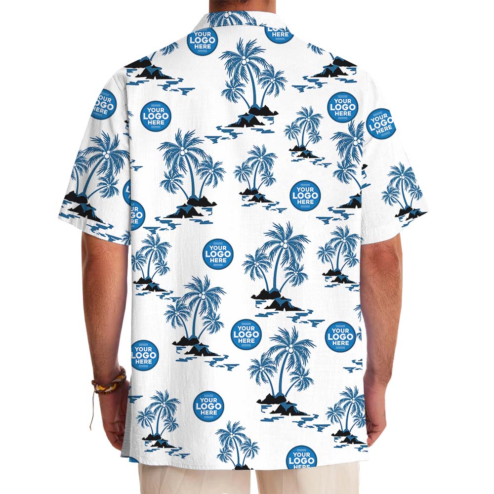 Beach Vibe White Hawaiian Shirt With Custom Logo