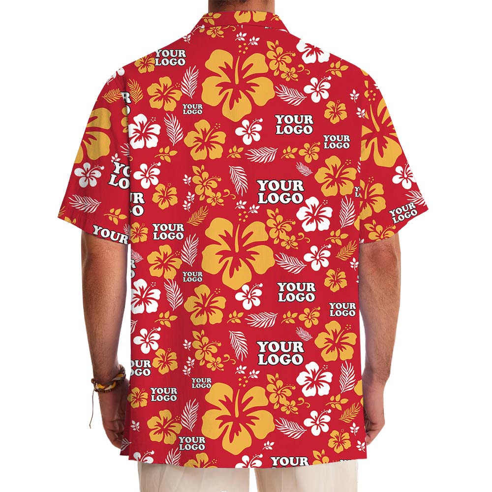 Colorful Hawaiian Button Up Shirt With Logo And Floral