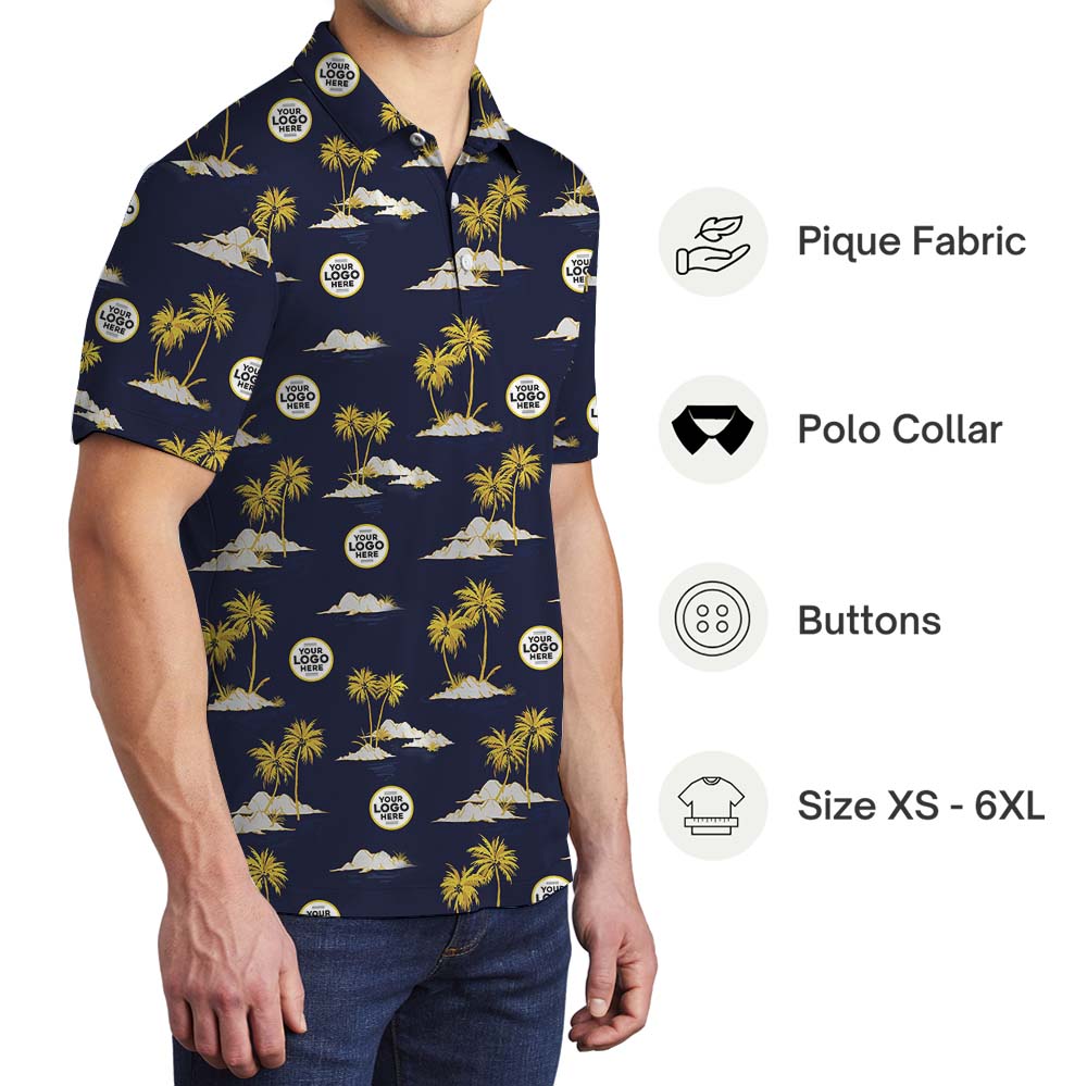Island Vibes Personalized Collared Polo Shirt With Logo