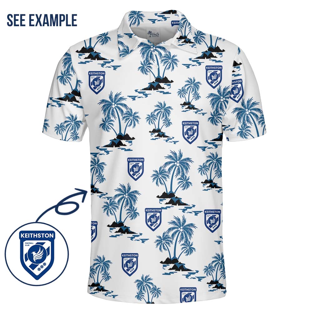 Personalized Logo Collared Polo Shirt With Palm Tree