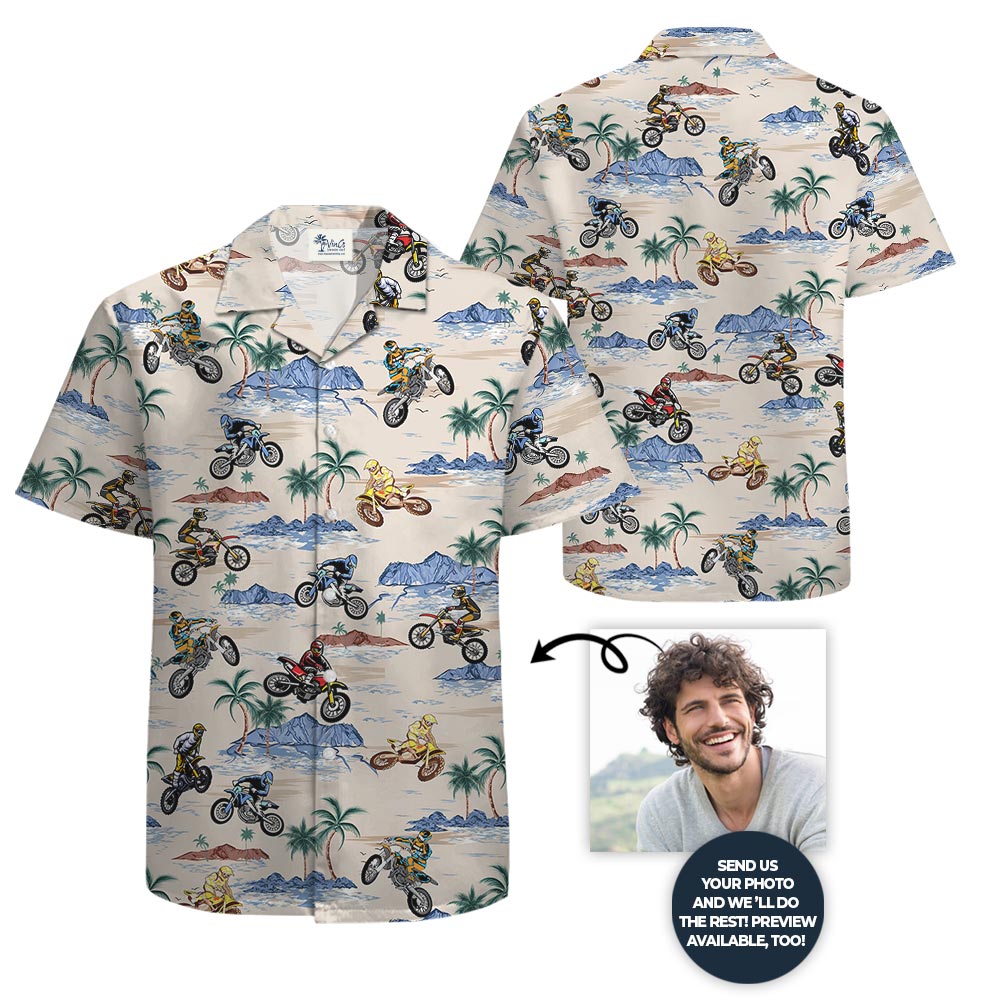 Motocross Hawaiian Shirt Beach Theme
