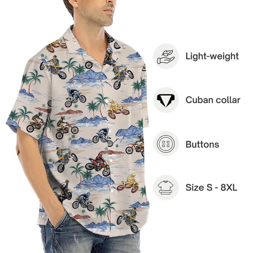 Motocross Hawaiian Shirt Beach Theme