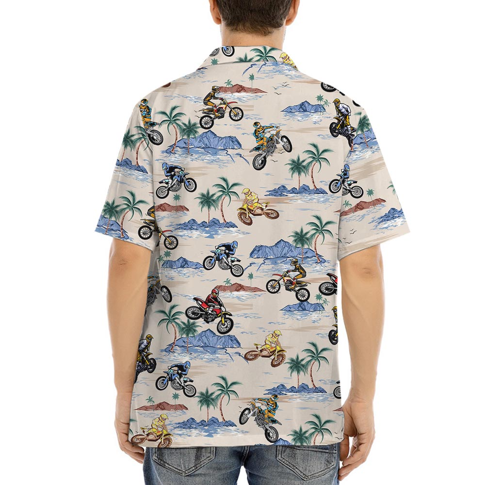 Motocross Hawaiian Shirt Beach Theme